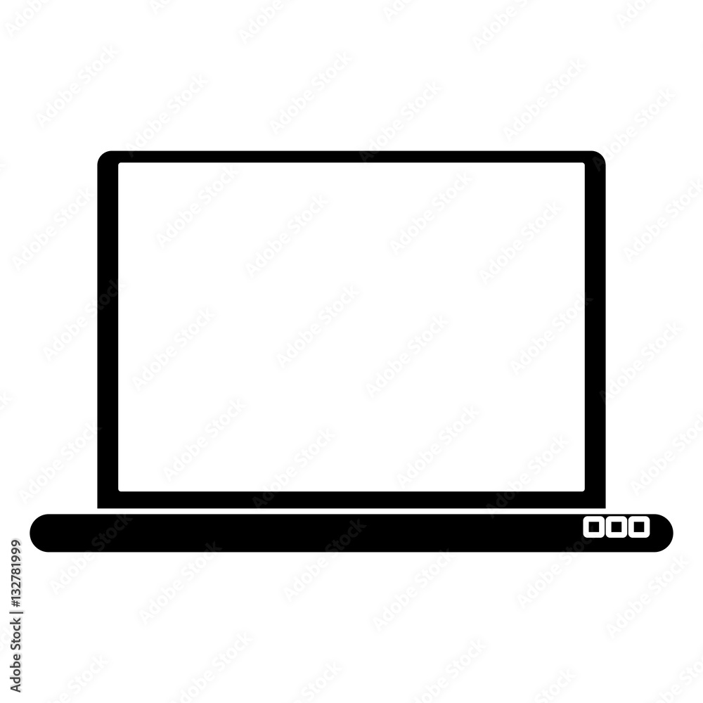 silhouette laptop technology electronic device vector illustration eps 10