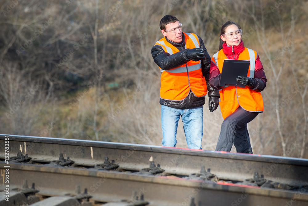 Railroad workers maintaing railways Railroad workers maintaing railways