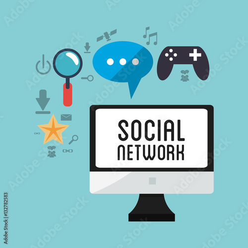 computer social network game chat vector illustration esp 10