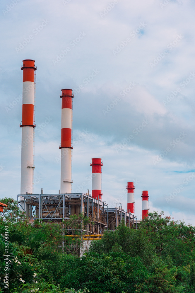 Power station industy and cloud sky or Electricity tower Power station industy and cloud sky or Electricity tower