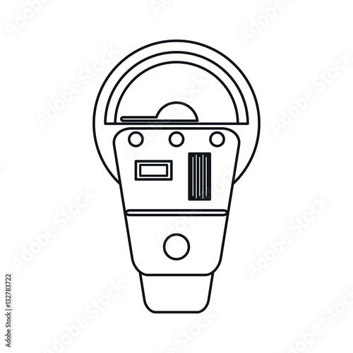 parking meter payment machine linear vector illustration eps 10