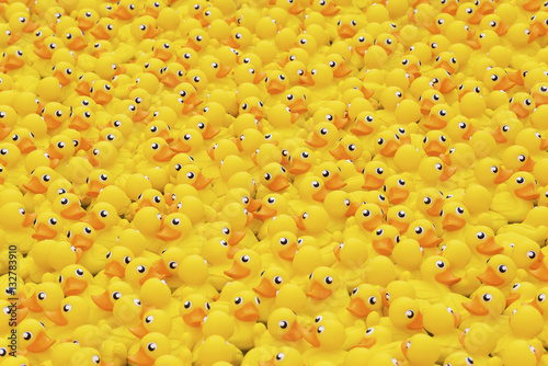 Obraz na płótnie yellow toy duck floating in the pool