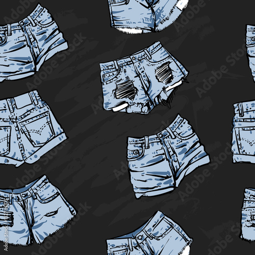Lady fashion accessories pattern including seamless on a black b