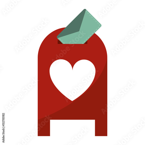 love mail post box message valentine vector illsutration eps 10