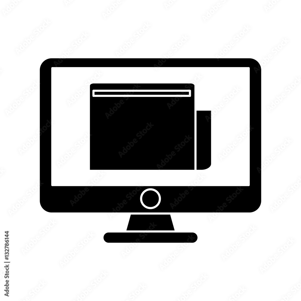 silhouette computer technology digital document work vector illustration eps 10 silhouette computer technology digital document work vector illustration eps 10