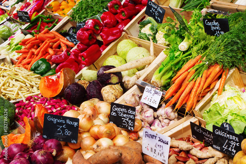 Quadro su tela stall of a Provencal farmers market