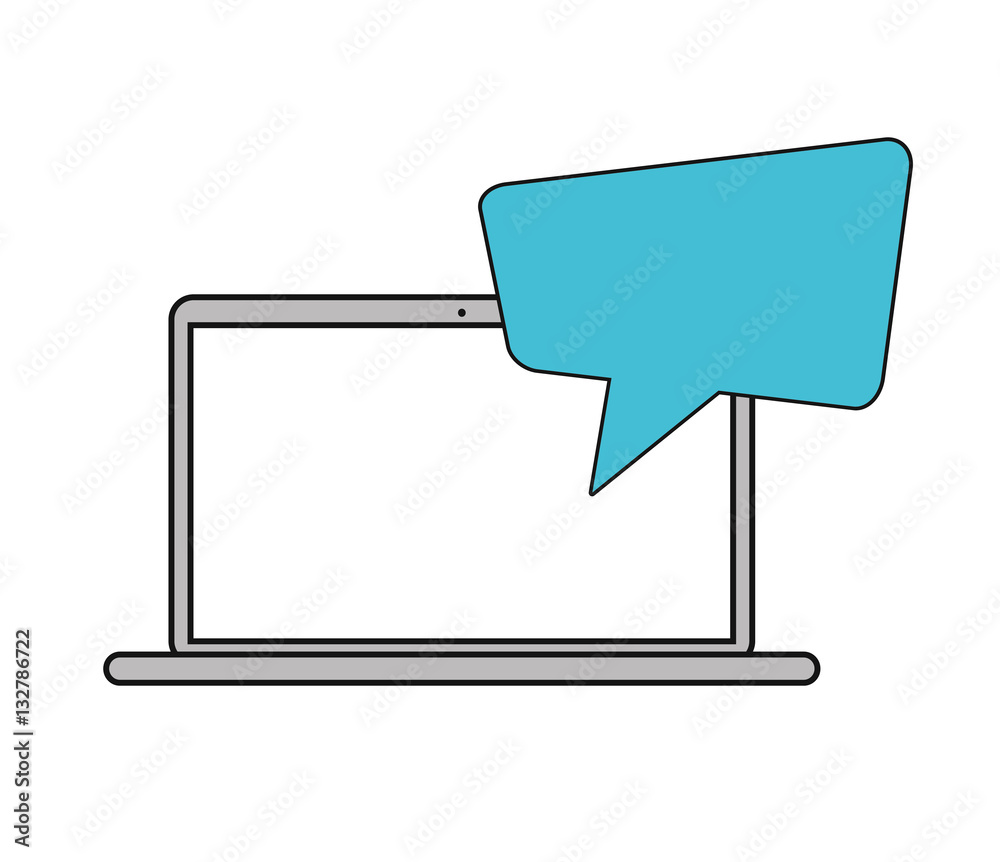 Fototapeta premium laptop messaging chat social media vector illustration eps 10