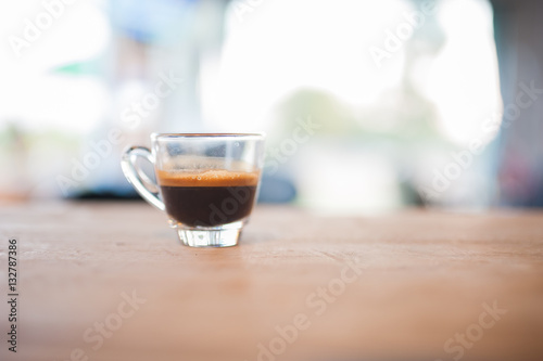 Small espresso shot with blur background