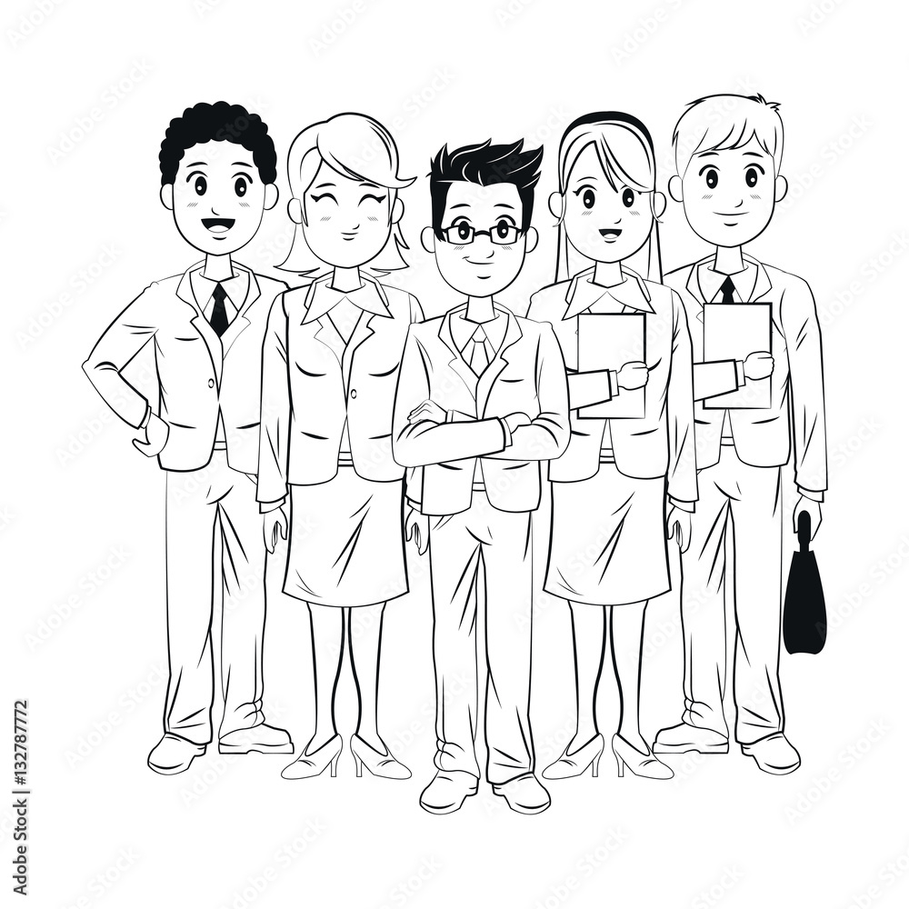 group young employees team work business vector illsutration eps 10