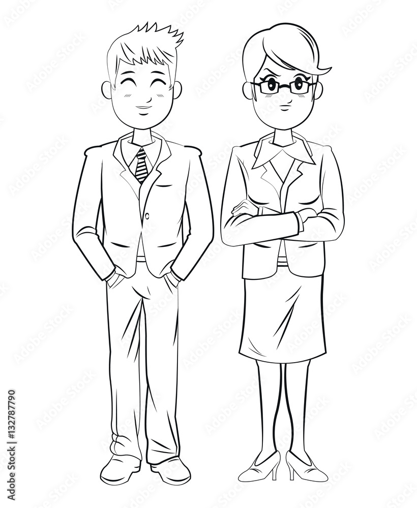 man and woman business professional team outline vector illustration eps 10 man and woman business professional team outline vector illustration eps 10