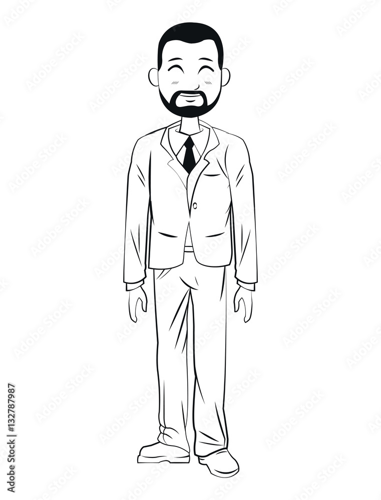 business man work stand sketch vector illustration eps 10 business man work stand sketch vector illustration eps 10
