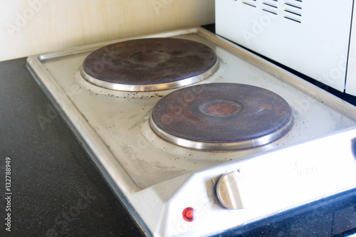 The image of an electric stove photo