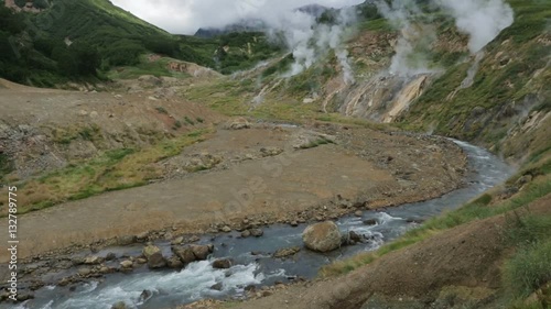 Geysernaya River in Valley of Geysers stock footage video