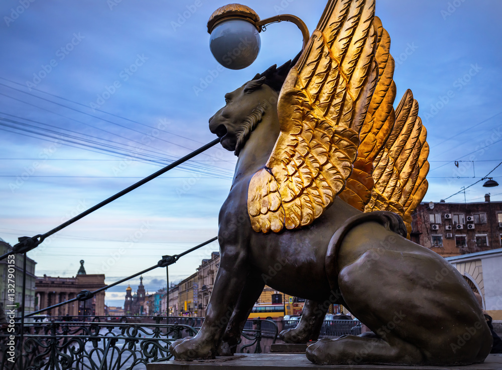 Griffins on the Bank Bridge in St Petersburg