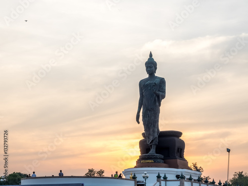 Grand Walking Buddha statue in Thailand
