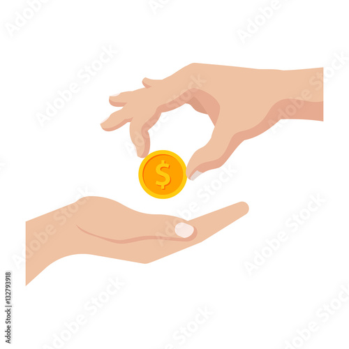 Concept of giving money for donation or charity
