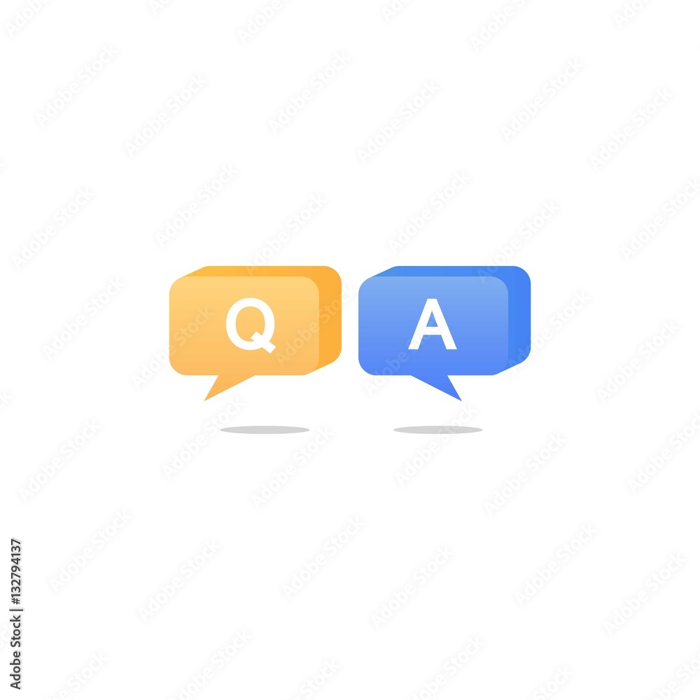3D Question and Answer Bubble Speech 3D Question and Answer Bubble Speech