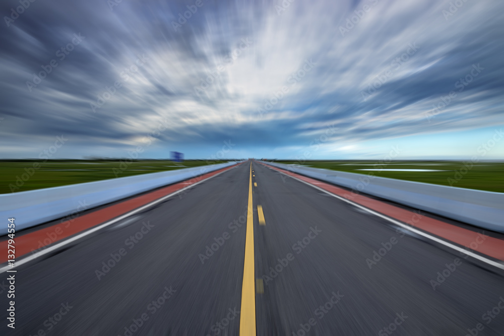 Fototapeta premium Motion on empty road.