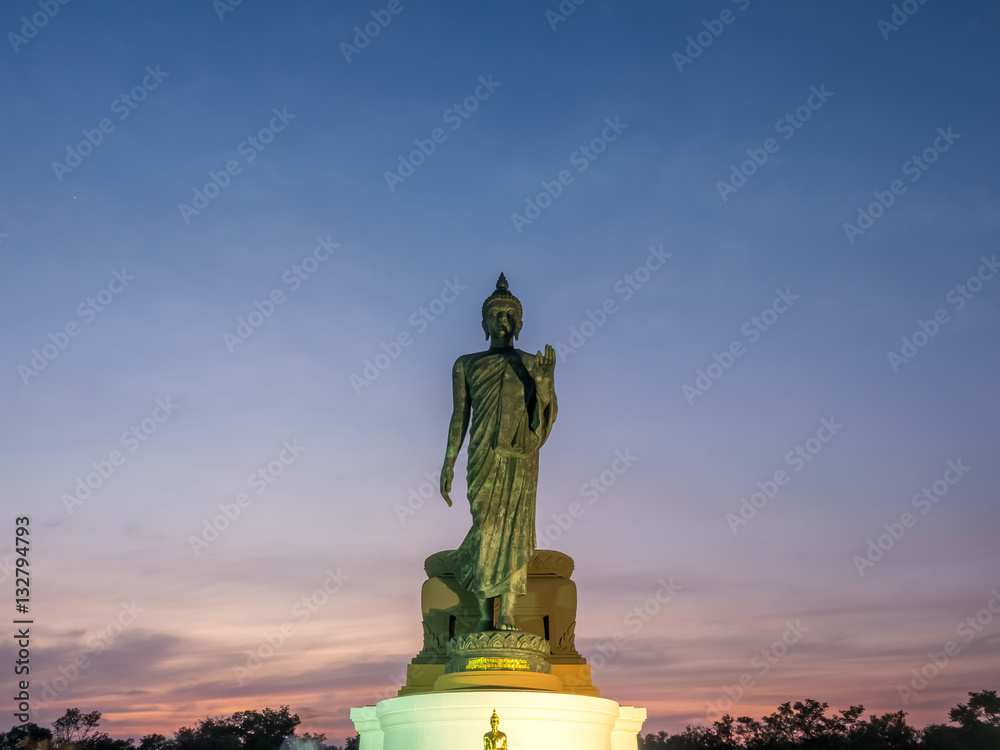 Grand Walking Buddha statue in Thailand Grand Walking Buddha statue in Thailand