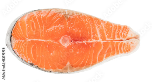 salmon steak close-up