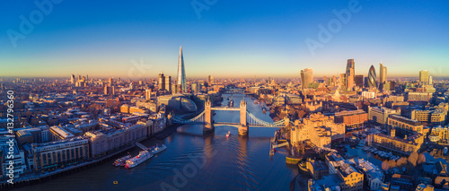 Vászonkép Aerial view of London and the River Thames