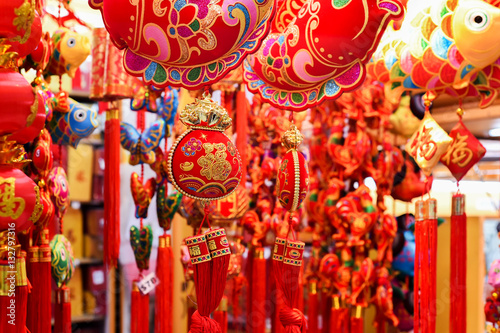 Chinese red decorations. Traditional Chinese red decorations.
