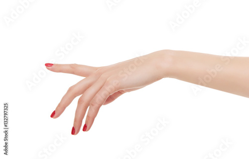 Human hand point with finger