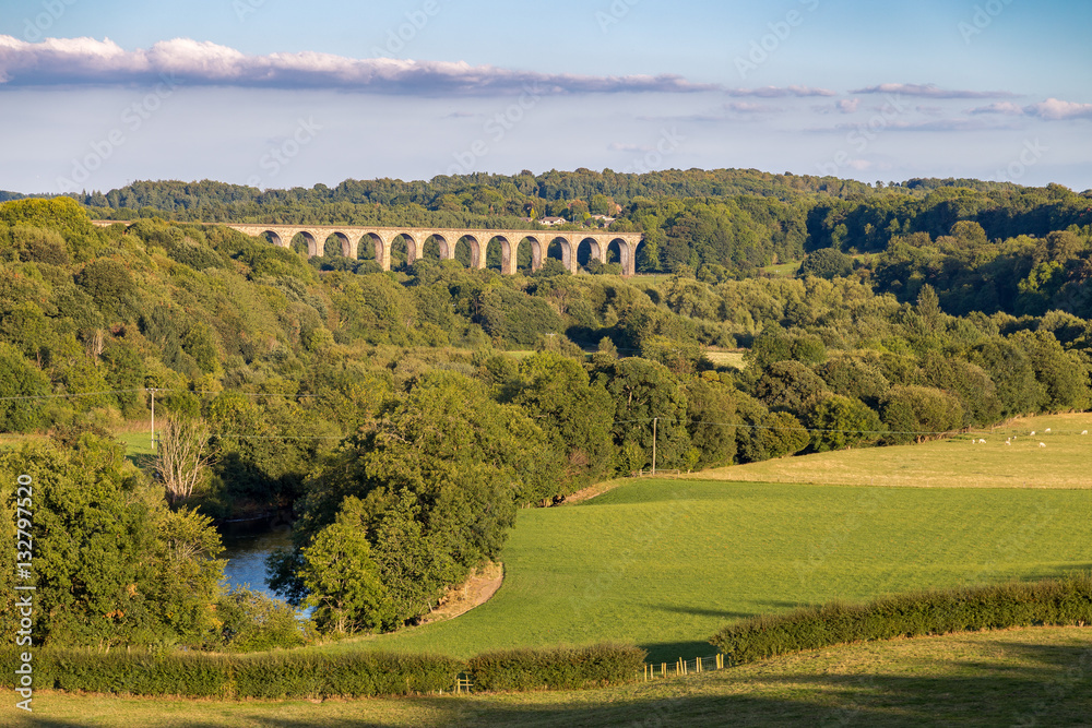 View from Pontcysyllte Aqueduct, Wrexham, Wales, UK