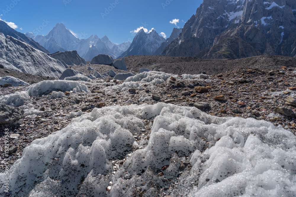 Fototapeta premium Baltoro glacier with Gasherbrum massif mountain background, K2 t