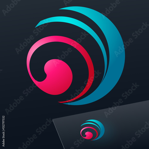 Round colorful sign. Logo for Business, Technology, Corporation.