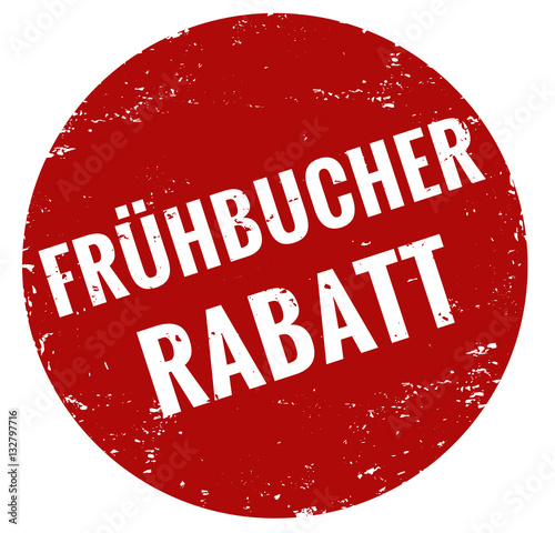 Frühbucher Rabatt Stempel rot