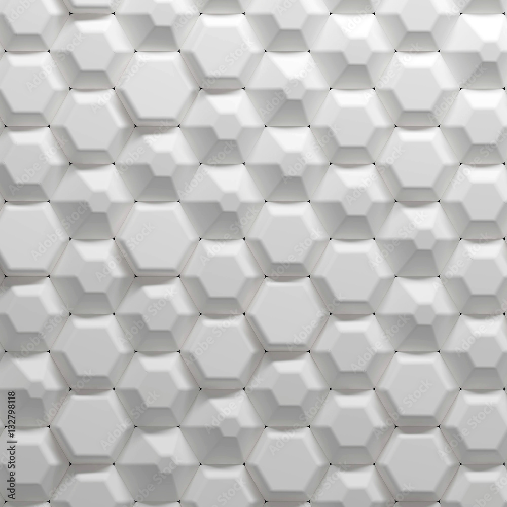 Fototapeta premium Hexagonal parametric pattern, 3d illustration