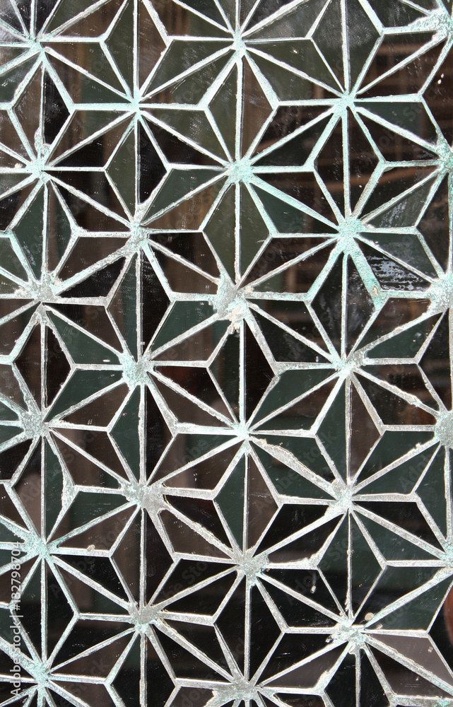 Decorative mirror mosaic, Myanmar (Burma) Decorative mirror mosaic, Myanmar (Burma)