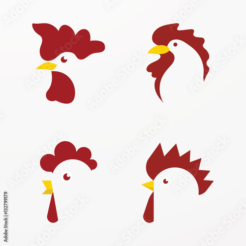 Collection of chickens icon. Vector Illustration of Rooster  Hen  Chick. graphic inspire to drive your project. 