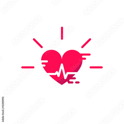 Blood Pressure Vector Icons. Heart Cheering Cardiogram