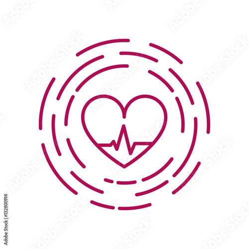 Blood Pressure Vector Icons. Heart Cheering Cardiogram