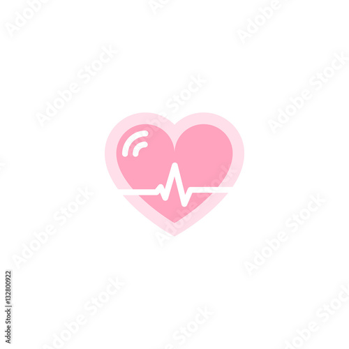 Blood Pressure Vector Icons. Heart Cheering Cardiogram