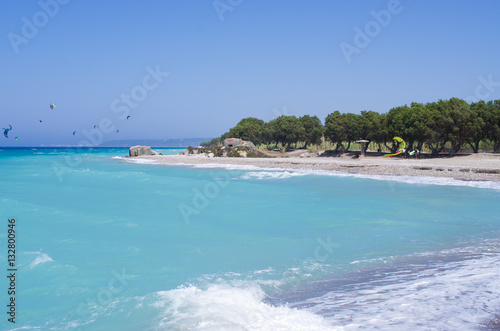 Beach in Kremasti, Rhodes island, Greece