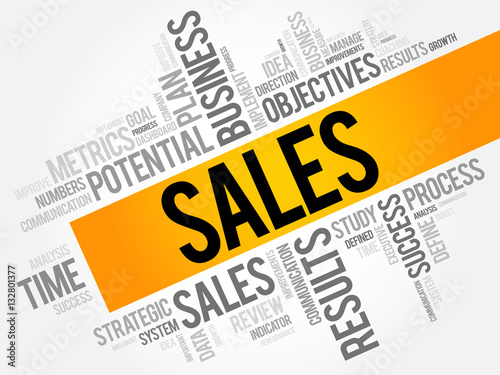 SALES word cloud collage, business concept background