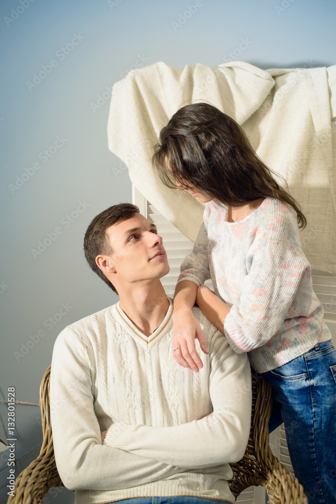 Beautiful young couple in love at Christmas Beautiful young couple in love at Christmas