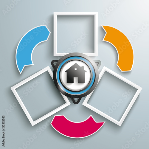 Black Triangle House 3 Frames Cycle Arrows