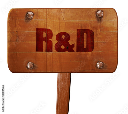 r, 3D rendering, text on wooden sign photo