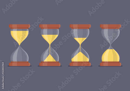 Transparent sandglass icon set