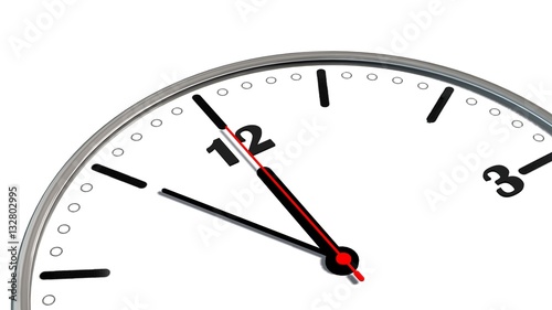 5 to 12 clock - time to act concept isolated on white - 3d rendering