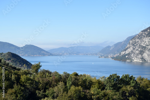 Fototapeta Naklejka Na Ścianę i Meble -  Lake Iseo between Brescia pre-Alps - Italy