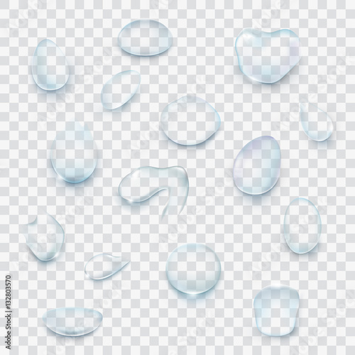 Set of icons realistic droplets