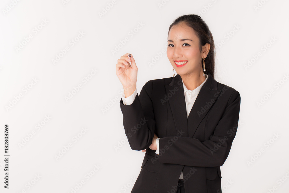 Portrait of Business women writing something on copy space Portrait of Business women writing something on copy space