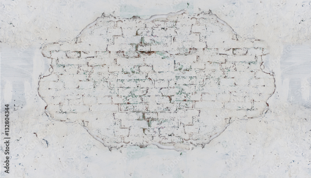 Fototapeta premium sprinkle plaster on the wall is a fragment of a brick wall