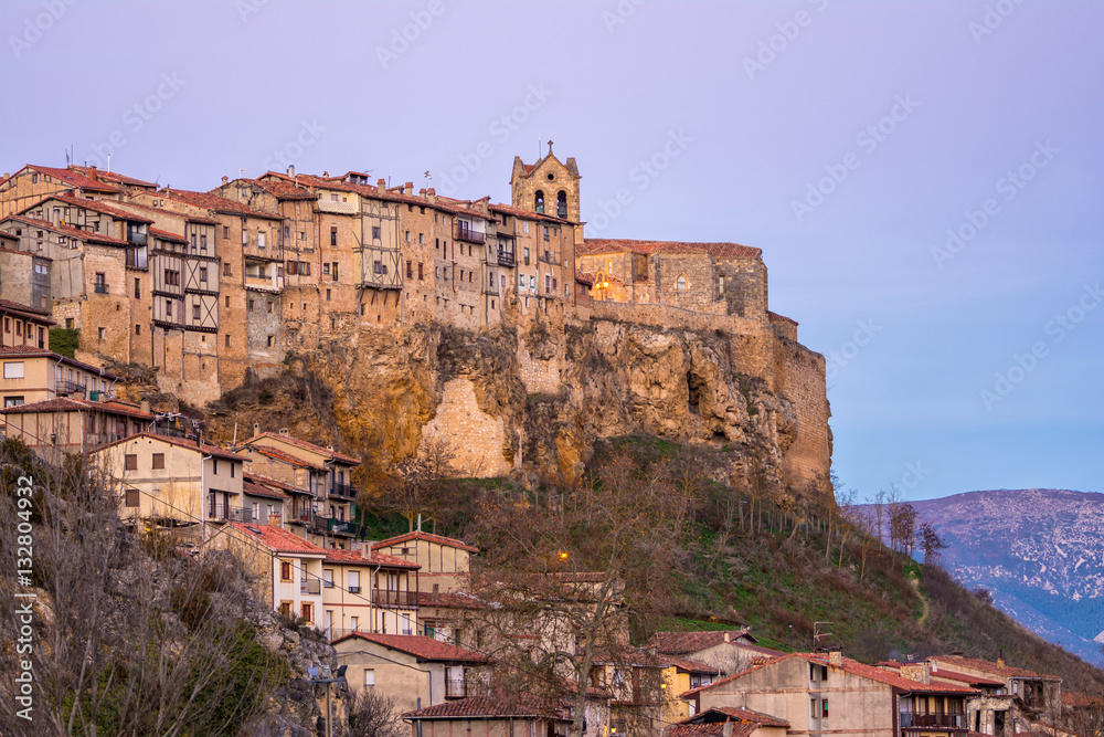 medieval village of frias at bugos province, spain
