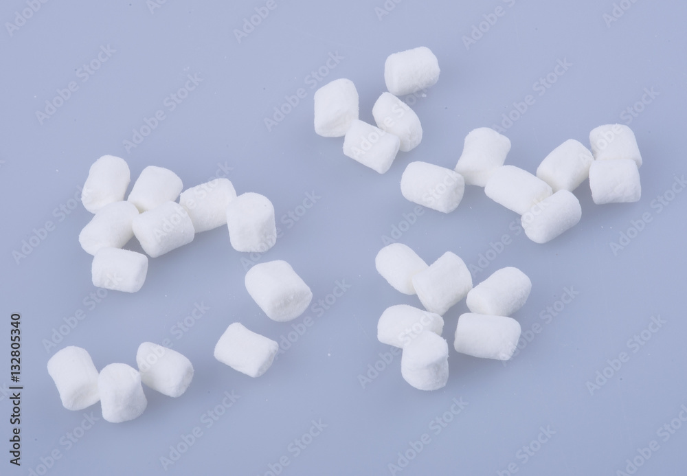 marshmallows or mini marshmallows on background. marshmallows or mini marshmallows on background.